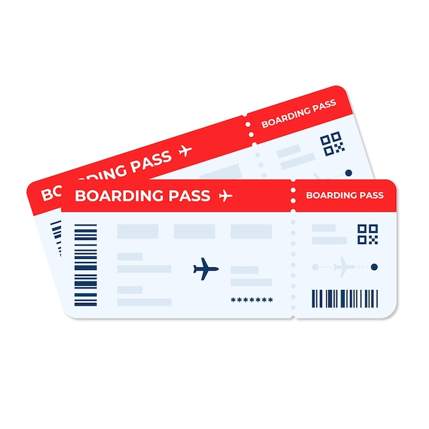 Vector boarding pass vector illustration two air plane tickets template airline flight pass concept