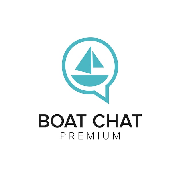 boat chat logo icon vector template