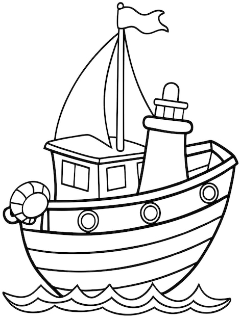 Boat Coloring Book Pages Fun and Detailed Boat Designs for Kids and Adults