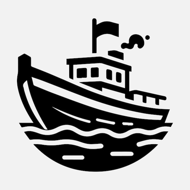 Boat Icon vector silhouette illustration boat icon boat icon vector in trendy flat style