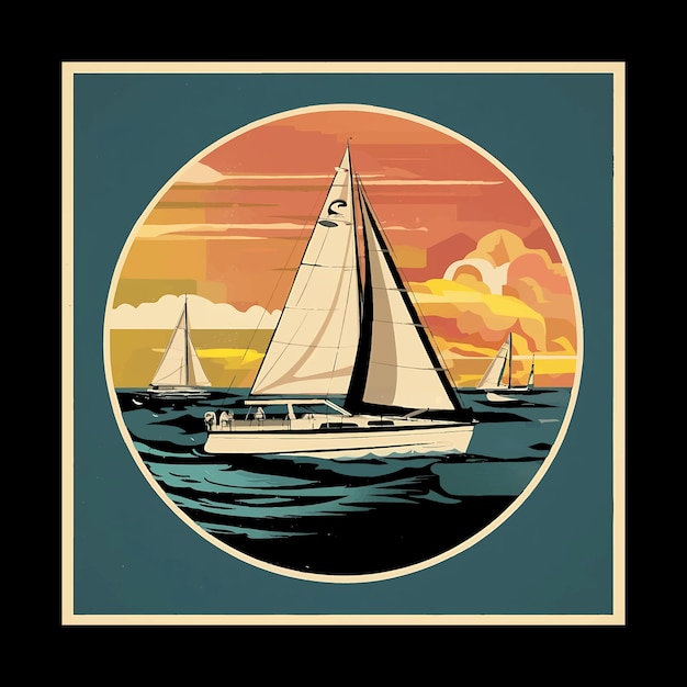 Boat Illustration T shirt design