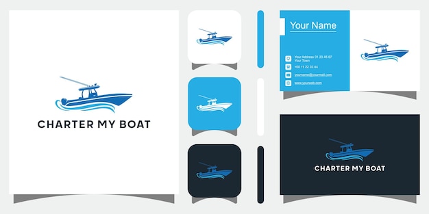 Boat logo design inspiration vector icons Premium Vector