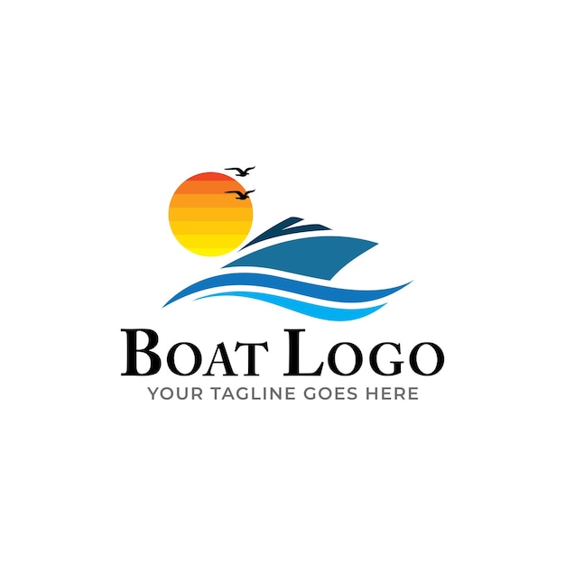 boat logo icon vector template