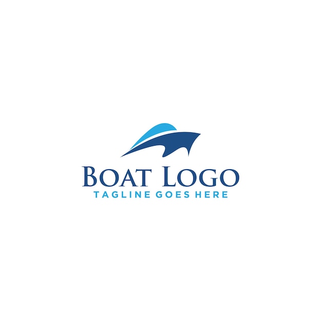 Boat and sea logo sign design