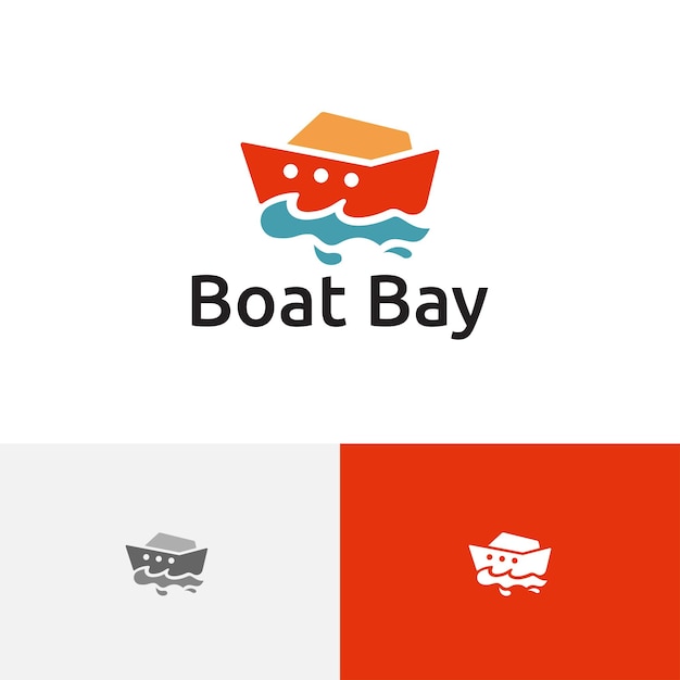 Boat Ship Bay Coast Sea Ocean Tour Travel Adventure Logo