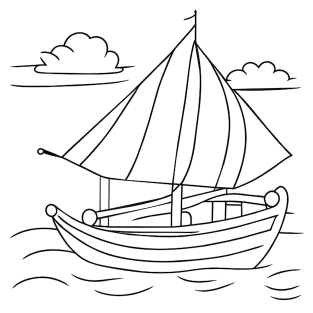 Vector boat for sport coloring page printable boat coloring set sail fishing boat coloring pages opens a