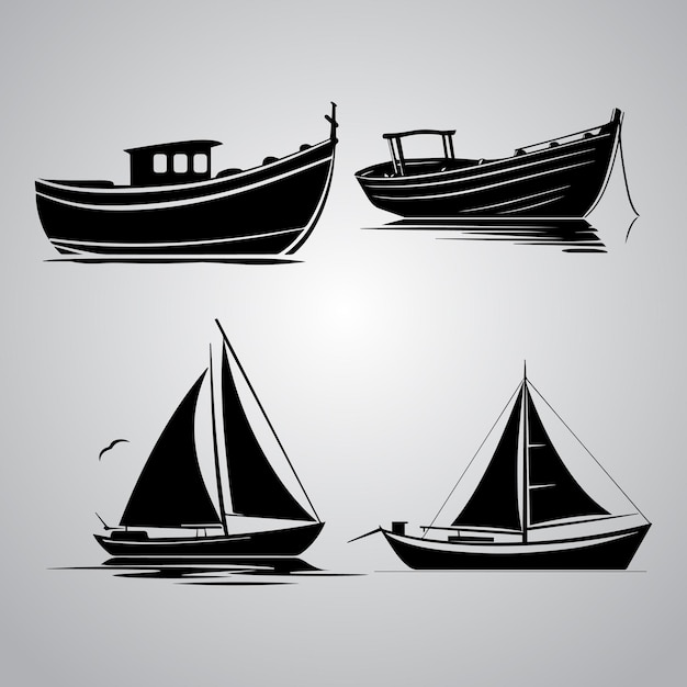 Boat vector design on a white background illustration elements