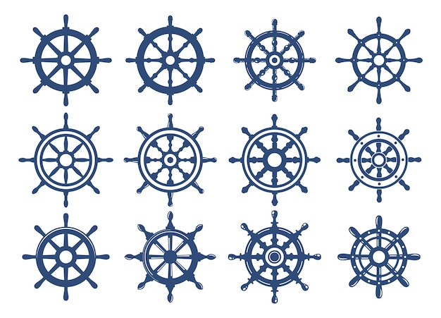 Boat wheel Naval equipment sailor in the ocean