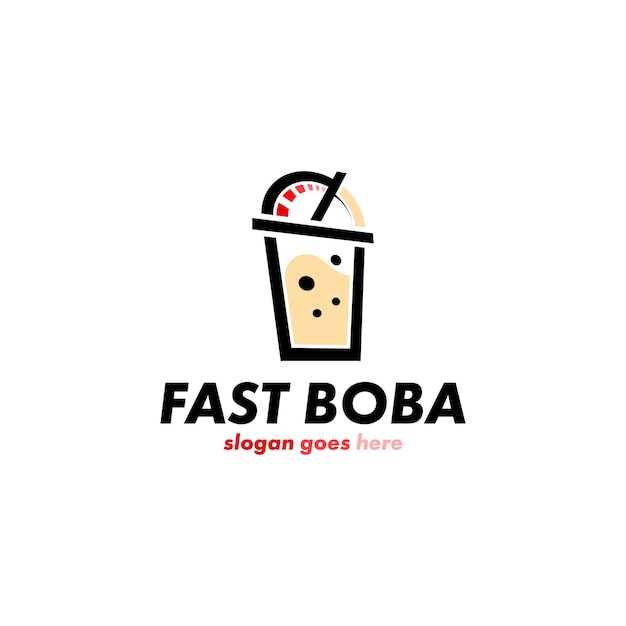 Boba Drink Logo Template Vector