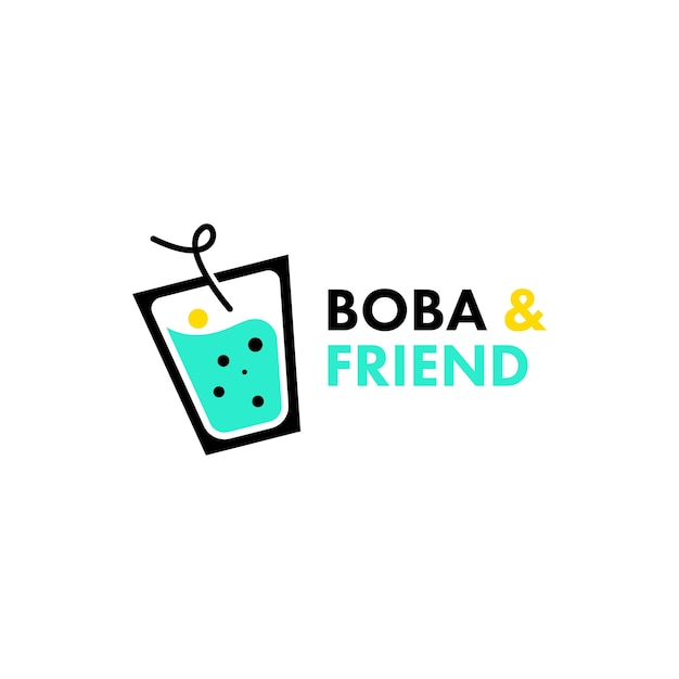 Boba Drink Logo Template Vector