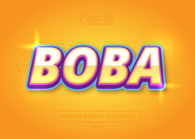 Boba Editable Text Style effect