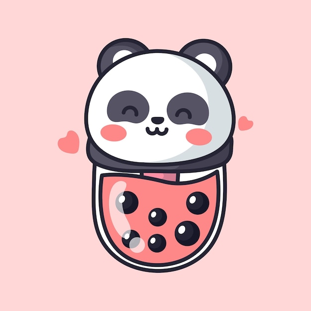 Boba panda is cute and adorable