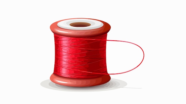 Vector bobbin stitch vector illustration with red thread