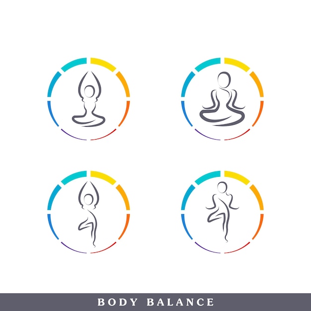 Body Balance of Fitness and Wellness Vector Logo Design Template Element