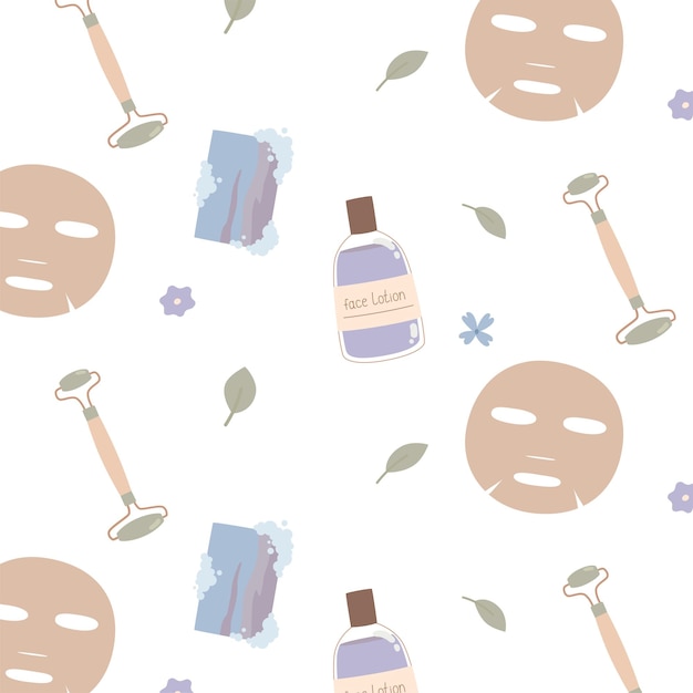 Body care pattern in a handdrawn style