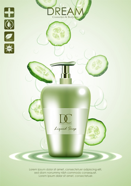 Body wash Natural product with cucumber