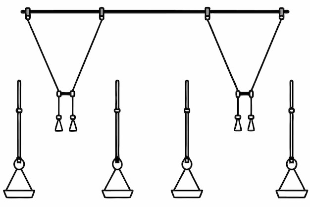 Body Weight Suspension Trainer Art Simple Line Art Illustration Techniques