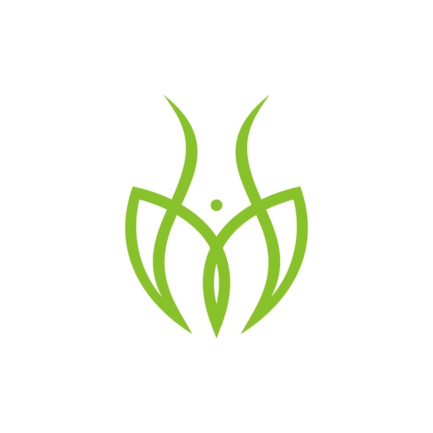 body with leaf beauty skin care logo design