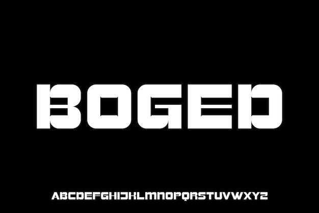 BOGED geometric alphabet vector font for your brand