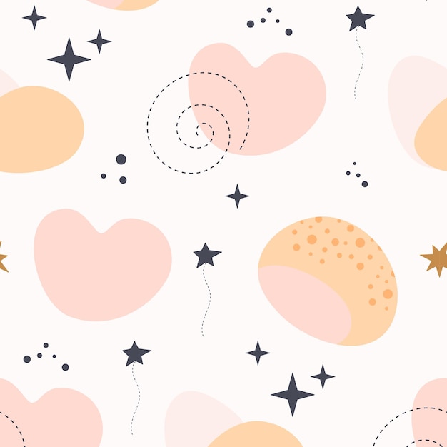 Vector bohemian baby pattern seamless baby pattern in boho style