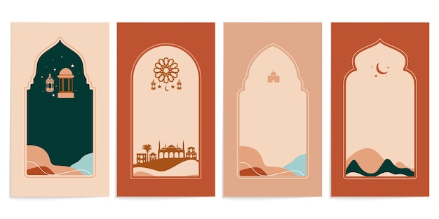 Bohemian greeting card ramadan illustration