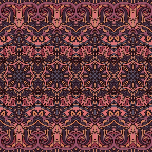 Bohemian repeating background texture seamless pattern vector Boho ornamental Arabesque design