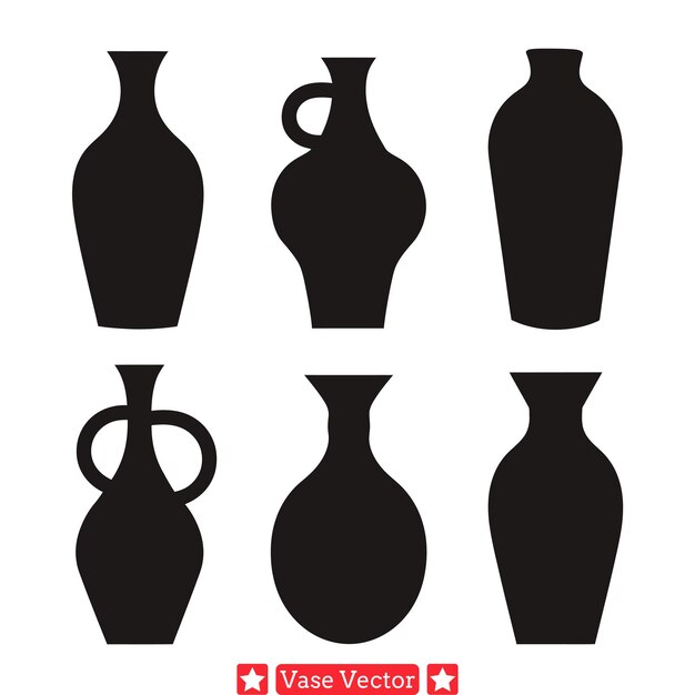 Vector bohemian vase silhouettes free spirited accents for eclectic interiors