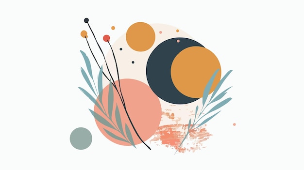 Boho Abstract Hand Drawn Circle Element Vector Illustration