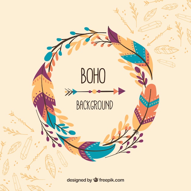 Boho background in hippie style