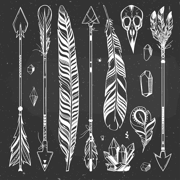 Boho feathers and arrows