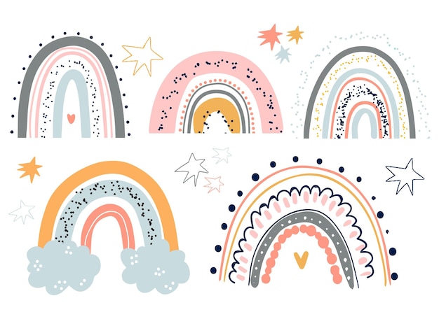 Boho Rainbow Bundle Rainbow modern SVG Bundle