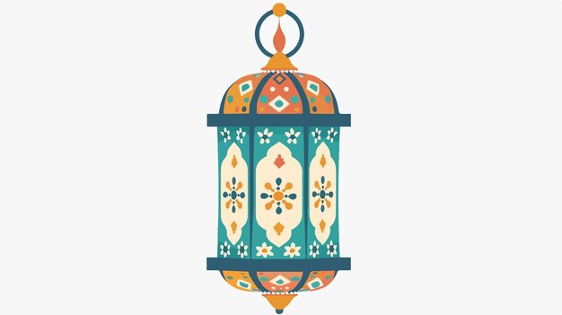 Vector boho ramadan lantern flat vector isolated on white background