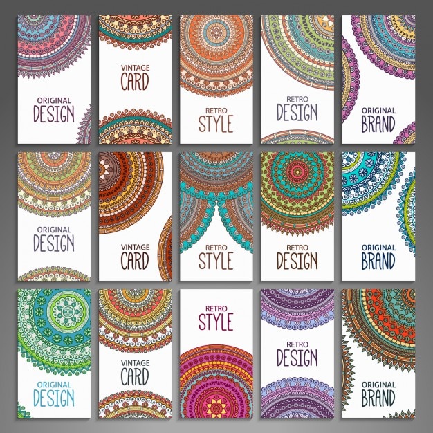 Boho style business cards collection