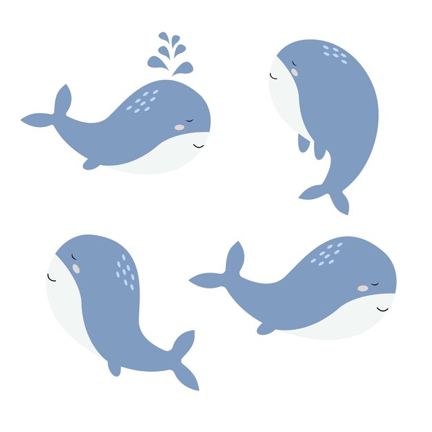 Boho style whale Vector illustration