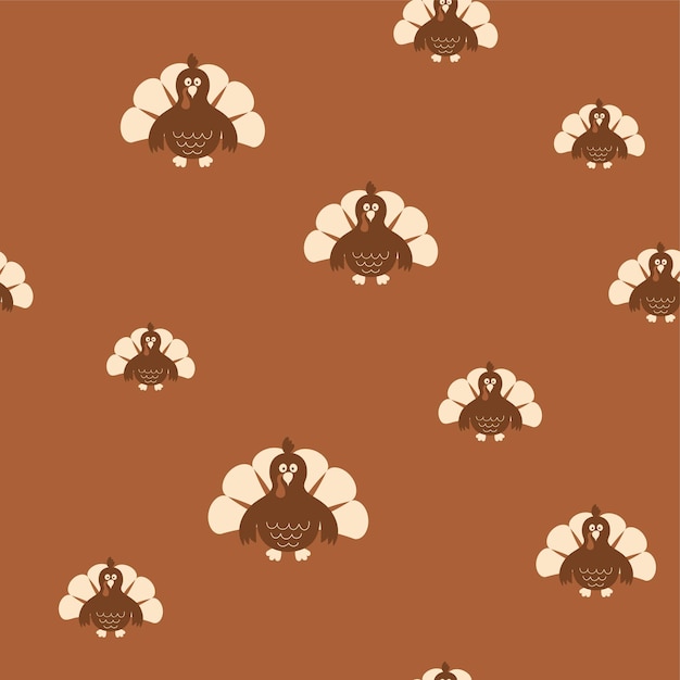 Boho Thanksgiving pattern boho turkey bird little pumpkin Boho Thanksgiving day seamless pattern Autumn repeated background Cute thanksgiving illustration Autumn season textile vector surface