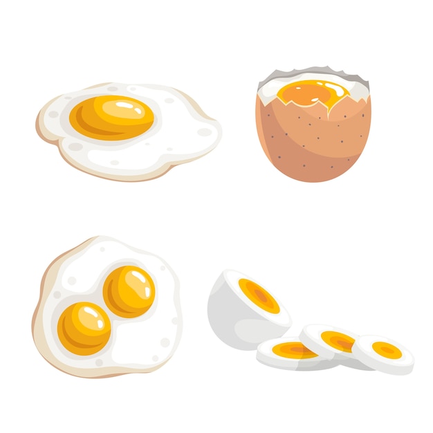 boiled eggs and fried eggs