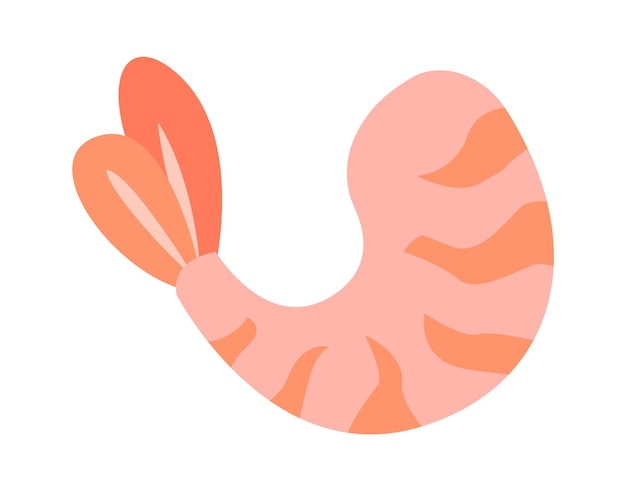 Boiled shrimp seafood Vector illustration