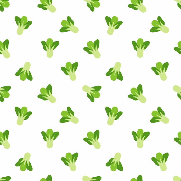 Vector bok choy or pak choy seamless pattern