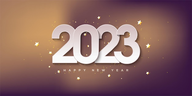 Bokeh background 2023 happy new year 2023 premium vector