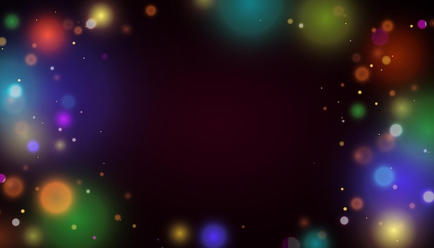 Vector bokeh light effect with lots of shiny shimmering particles isolated on transparent background glitte