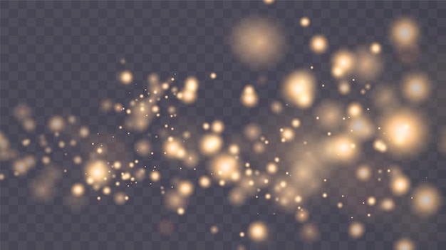 Bokeh light lights effect background. Christmas background. Powder dust light PNG.