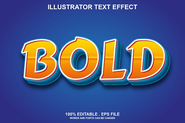 bold 3d text effect editable