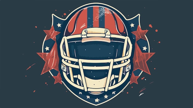 Bold American Football Emblem Icon Vector Illustration