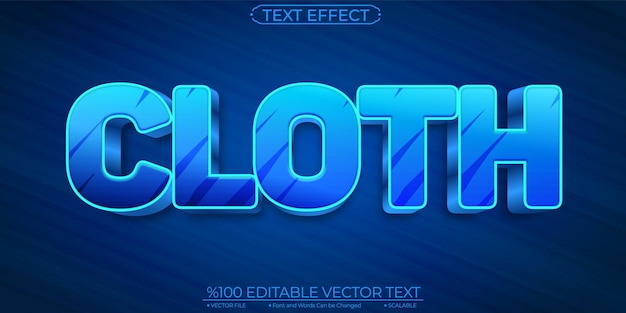 Bold Blue Cloth Editable and Scalable Vector Text Effect