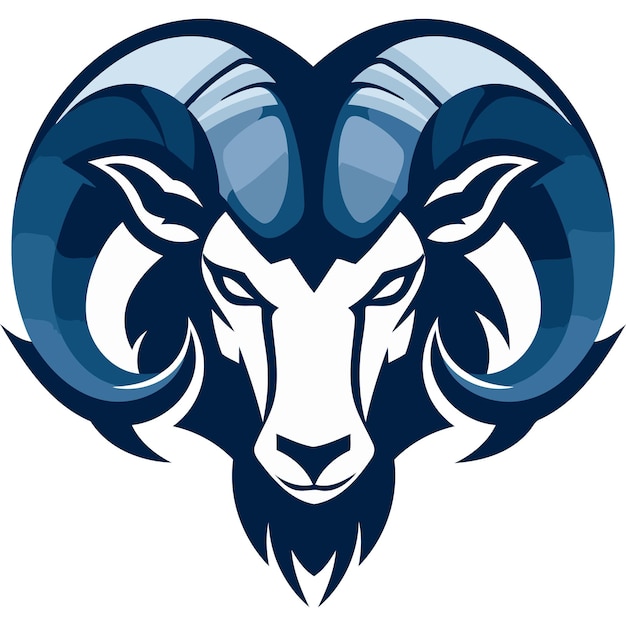 Vector bold blue ram head logo perfect for sports teams businesses and branding