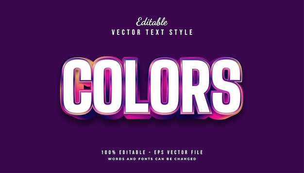 Bold Colorful Text Style Effect with Embossed Effect