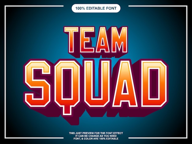 Bold Cool Gaming Team Squad Editable Text Style Font Effect