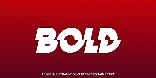 Vector bold cut editable text effect on red