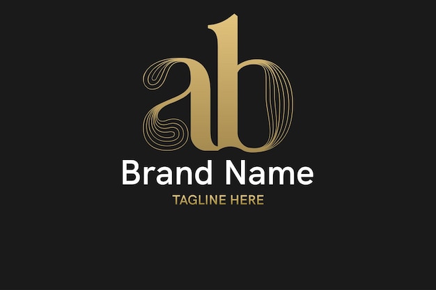 Vector bold and distinctive initial logo collection with letter ab