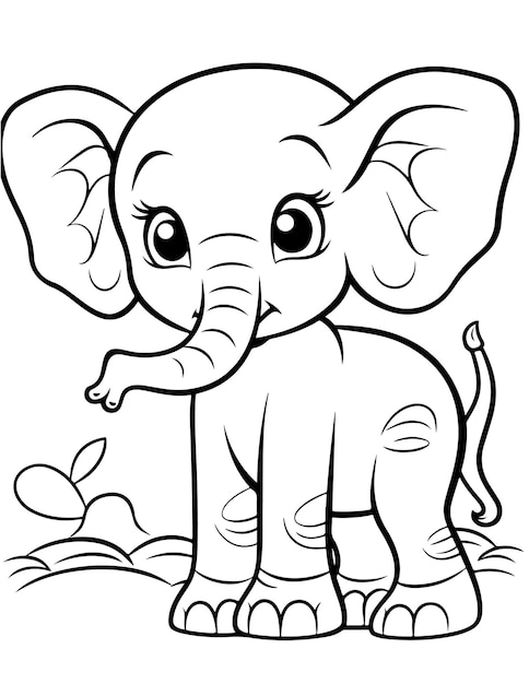 Bold and easy animal coloring page for kids cute animal Print